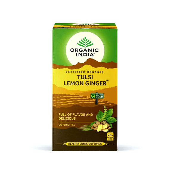 Tulsi Lemon Ginger 25 Tea Bags - Organic India