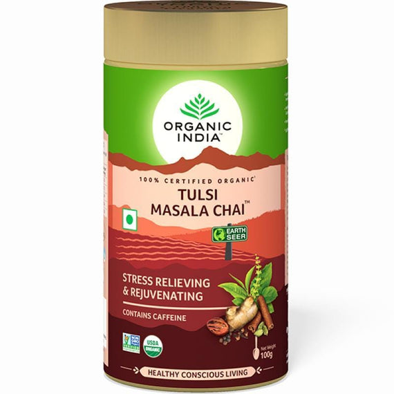 Loose Tulsi Masala Chai 100g Tin - Organic India